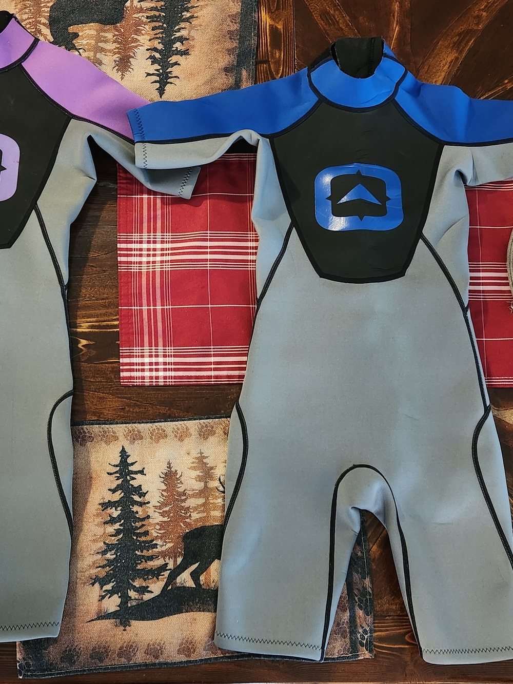 Boys Blue/Gray Shorty Wetsuit - Youth Swim